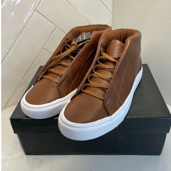 London Fog LFM-Dorance Cognac Brown Memory Foam Sneakers 9M New w/Box - Picture 2 of 11